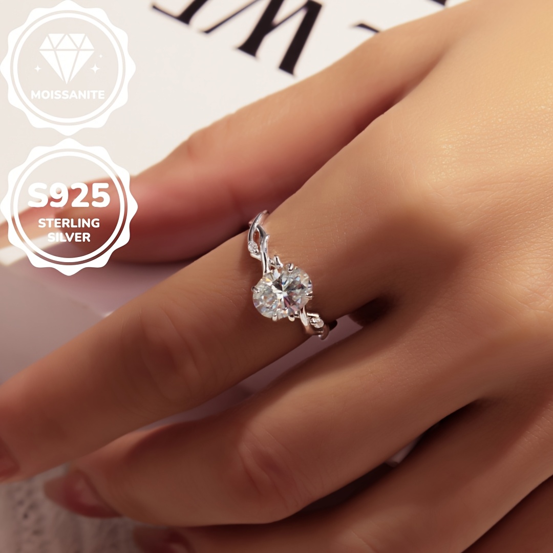 Women's S925 Moissanite Branch Oval Ring, Bohemian Style